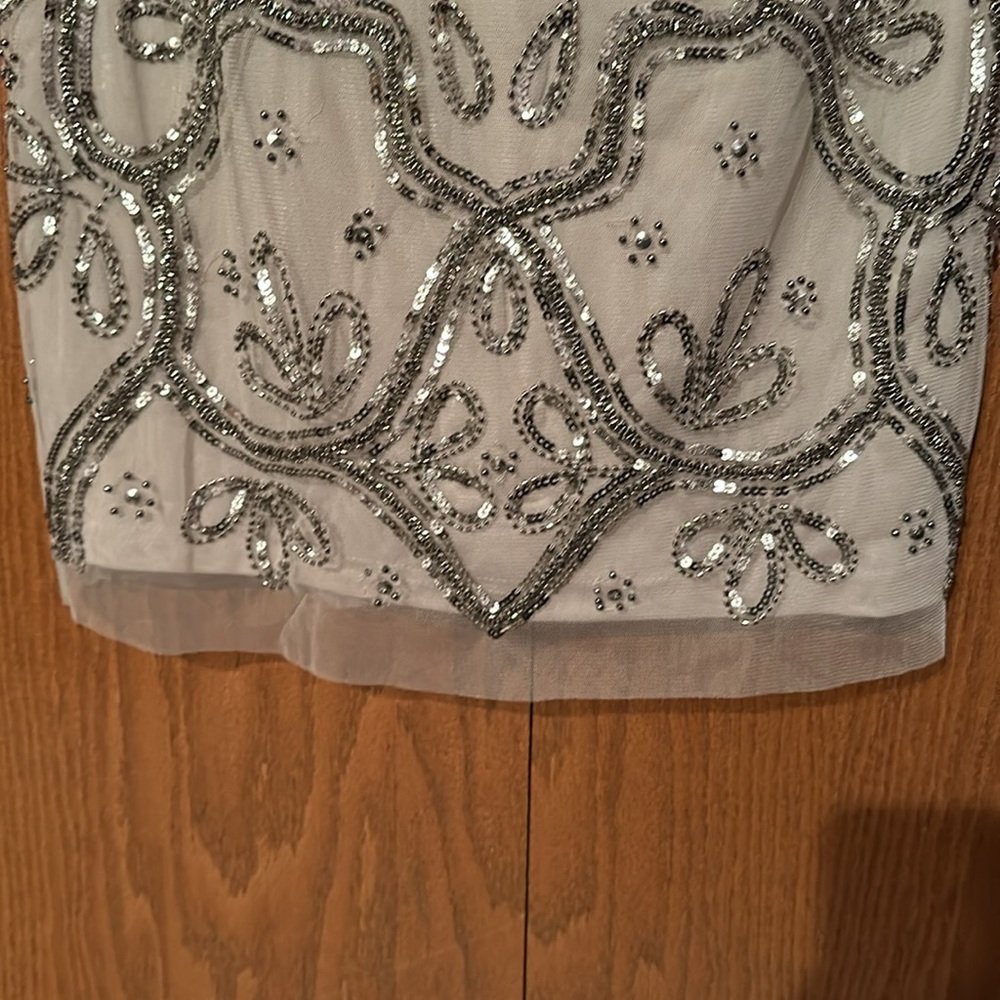 Adrianna Papell Silver Embellished Midi Dress - Picture 6 of 16